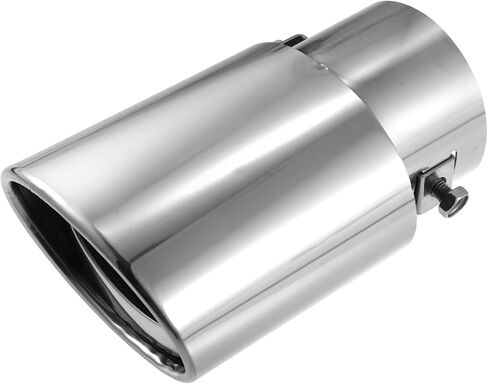 Car Exhaust Tip Pipe Straight Shaped Applicable Diameter 2.44" Universal Exhaust Pipe Muffler Tip Tailpipe Bolt-On Metal Silver Tone Auto Replacement Parts in Saudi Arabia