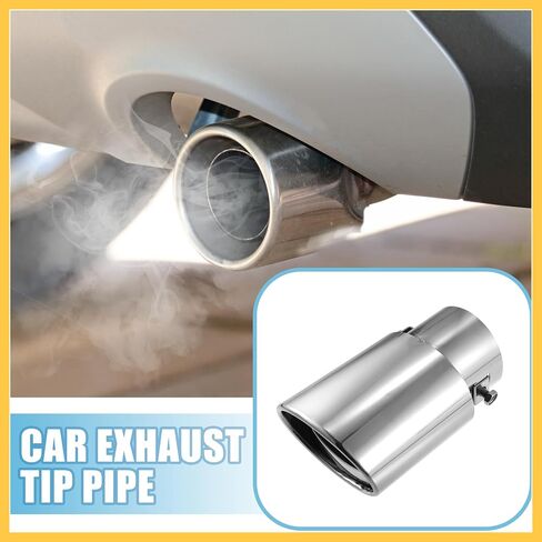 Car Exhaust Tip Pipe Straight Shaped Applicable Diameter 2.44" Universal Exhaust Pipe Muffler Tip Tailpipe Bolt-On Metal Silver Tone Auto Replacement Parts in Saudi Arabia