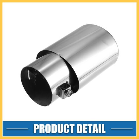 Car Exhaust Tip Pipe Straight Shaped Applicable Diameter 2.44" Universal Exhaust Pipe Muffler Tip Tailpipe Bolt-On Metal Silver Tone Auto Replacement Parts in Saudi Arabia