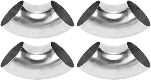 Motoforti 4 Pcs 90 Degree Mandrel Bend Elbow Car Exhaust Pipe Tubing Piping 2.35" Inch OD Thickness 1.2mm/18GA 60x160x1.2mm 201 Stainless Steel 4pcs in Saudi Arabia