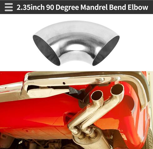 Motoforti 4 Pcs 90 Degree Mandrel Bend Elbow Car Exhaust Pipe Tubing Piping 2.35" Inch OD Thickness 1.2mm/18GA 60x160x1.2mm 201 Stainless Steel 4pcs in Saudi Arabia