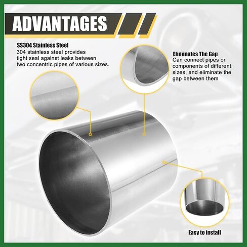 Motoforti Car Mandrel Exhaust Bend Elbow Pipe 304 Stainless Steel Concentric Reducer 2.5" OD to 3" OD 2pcs Long-lasting in Saudi Arabia