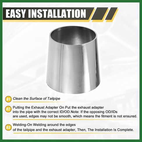 Motoforti Car Mandrel Exhaust Bend Elbow Pipe 304 Stainless Steel Concentric Reducer 2.5" OD to 3" OD 2pcs Long-lasting in Saudi Arabia