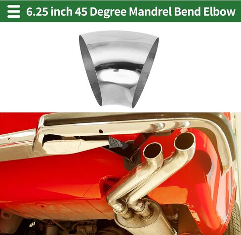 Motoforti 45 درجة مغزل بيند الكوع سيارة تعديل أنابيب العادم الأنابيب 6.25 "بوصة OD سمك 2.0 مللي متر/14GA 159x185x2.0 مللي متر 304 الفولاذ المقاوم للصدأ الفضة لهجة in Saudi Arabia