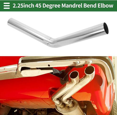 Motoforti 45 درجة مغزل أنبوب العادم DIY مخصص سيارة تعديل أنابيب العادم الأنابيب 70 مم / 2.75 بوصة OD 300 مم / 11.81 بوصة طول T316 درجة فضية من الفولاذ المقاوم للصدأ in Saudi Arabia