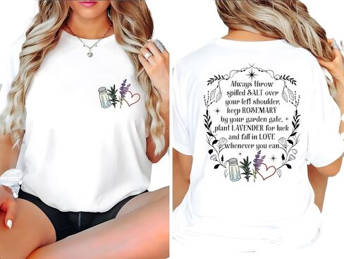 Salt Rosemary Lavender Love Front and Back Shirt, Practical Magic Shirt, Magic Spell Shirt, Halloween Shirt, Witchy Shirt, Trendy Shirt in Saudi Arabia