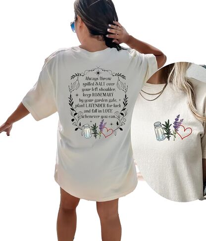 Salt Rosemary Lavender Love Front and Back Shirt, Practical Magic Shirt, Magic Spell Shirt, Halloween Shirt, Witchy Shirt, Trendy Shirt in Saudi Arabia
