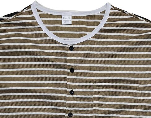 Men's Striped T-Shirt Henley Classic Fit Shirts Long Sleeves Basic Sweatshirt Fashion Casual Versatile Base Tops in Saudi Arabia