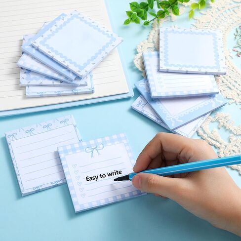 Thenshop 24 Pack Bow Sticky Notes 3 x 3 Inch Watercolor Cute Sticky Note Pads Assortment Ribbon Notebook Memo Pads Themed Party Favors for Home Office(Pink) in Saudi Arabia