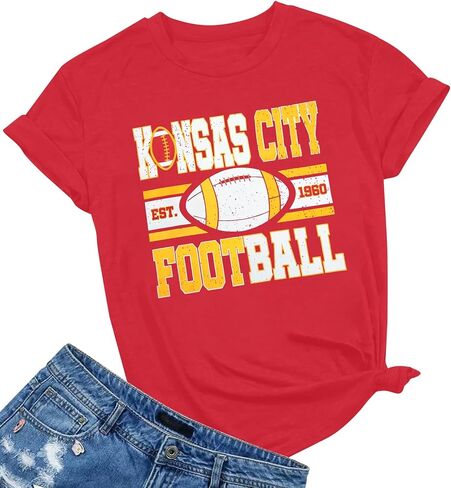 Football Shirts for Women Game Day Tshirt Vintage Leopard Soccer Splatter Graphic Tee Team Fan Gifts Tops in Kuwait