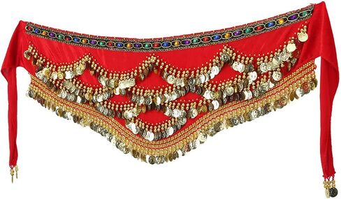 Belly Dancing Hip Scarf,Colors Belly Dancing Hip Scarf Wrap Skirt Bellydance Waist Belt with Artificial Tassel in Saudi Arabia
