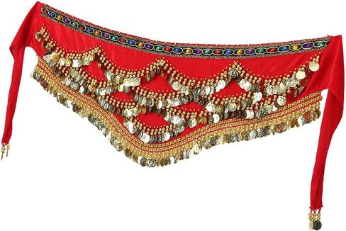 Belly Dancing Hip Scarf,Colors Belly Dancing Hip Scarf Wrap Skirt Bellydance Waist Belt with Artificial Tassel in Saudi Arabia