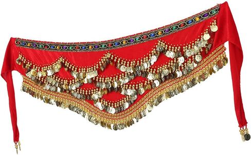 Belly Dancing Hip Scarf,Colors Belly Dancing Hip Scarf Wrap Skirt Bellydance Waist Belt with Artificial Tassel in Saudi Arabia