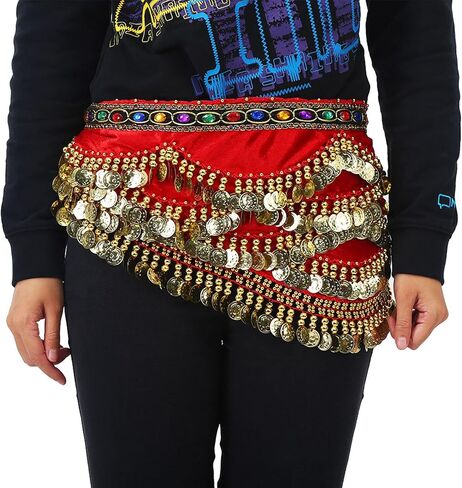Belly Dancing Hip Scarf,Colors Belly Dancing Hip Scarf Wrap Skirt Bellydance Waist Belt with Artificial Tassel in Saudi Arabia