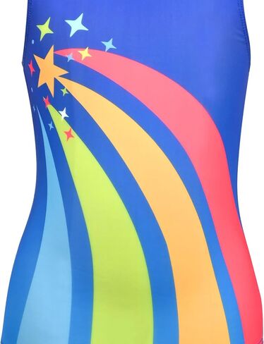 Sunny Fashion Girls One Piece Geometry Gymnastic Leotard Rhinestone Show Sleeveless in Saudi Arabia