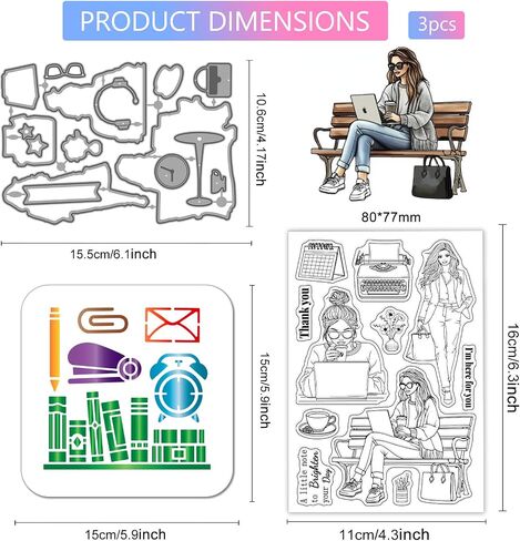 GLOBLELAND Motorcycle Woman Clear Silicone Stamp Metal Helmet Checkered Flag Cutting Die Cuts Tire Track Flame Paint Craft Stencils for Card Making Scrapbooking Craft DIY Embossing in Kuwait