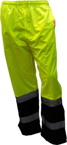 New York Hi-Viz Workwear WP0211 سروال مطر مقاوم للماء مبطن حراريًا معزول فوق البنطلون (مجموعة من 2 برتقالي، متوسط) in Kuwait