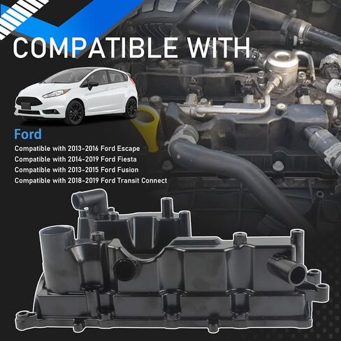 Aluminum Engine Valve Cover with Gasket Compatible with 2013-2019 Ford Escape Fiesta Fusion Transit Connect 1.6L L4 Replaces BM5Z6582A BM5Z-6582-A in Saudi Arabia