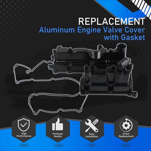 Aluminum Engine Valve Cover with Gasket Compatible with 2013-2019 Ford Escape Fiesta Fusion Transit Connect 1.6L L4 Replaces BM5Z6582A BM5Z-6582-A in Saudi Arabia