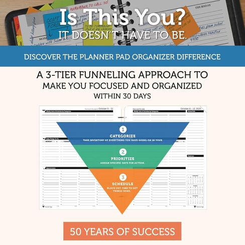 Planner Pad 7 Hole Leaf Leaf 3-Tier Downlel Down Down 12 Months ، يوليو 2025-يونيو 2026/العام الأكاديمي ، الحبر الأخضر الناعم ، 6 3/4 "× 8 1/2" in Kuwait