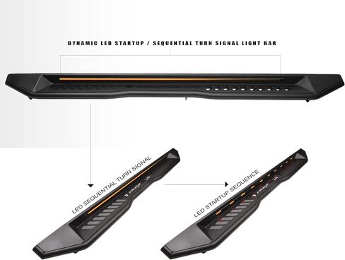 Armordillo FX Sequential LED Running Boards|Compatible with 2020-2025 Jeep Gladiator JT|8735541|Matte Black|Lighted Side Step|Neft Bars in Saudi Arabia