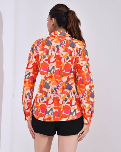 Women's Cotton Printed Full Sleeve Shirt – Comfortable Casual, Stylish Button-Down Shirt in Saudi Arabia