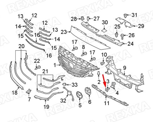 Rexka 15pcs Bumper Grille Grommet Retainer Clip KD45-50-1K5A Compatible with Mazda 3, Mazda 6, CX-3, CX-5, CX-9 in Saudi Arabia