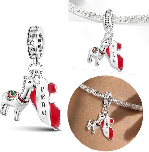 1 قطعة سلسلة خريطة الفضة الاسترليني العصرية الخرز Charms تناسب مطابقة المجوهرات DIY والزي اليومي الديكور هدية للنساء in Saudi Arabia