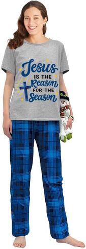 Jesus Is The Reason For The Season Short Christmas Matching Pajamas Short Pajamas Set in Saudi Arabia