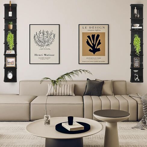 وحدة رف حائط مقاس 63.5 بوصة من DD DEFINED DECO، أرفف حائط من 7 طبقات، حامل جداري زخرفي رأسي، رف عمودي عمودي لتخزين ديكور المنزل، تصميم منظم، تصميم لغرفة النوم وغرفة المعيشة in Kuwait