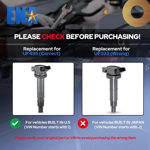 ENA Set of 4 Blue Ignition Coil Pack Compatible with Toyota Corolla Camry 4Runner FJ Tacoma Tundra Solara Matrix Hiace xB IS GS LC500 2.4L 2.7L 2.5L 4.0L 5.0L Replacement for UF495 C1426 90919-02248 in Saudi Arabia