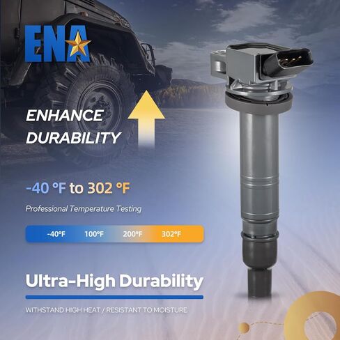 ENA Set of 4 Blue Ignition Coil Pack Compatible with Toyota Corolla Camry 4Runner FJ Tacoma Tundra Solara Matrix Hiace xB IS GS LC500 2.4L 2.7L 2.5L 4.0L 5.0L Replacement for UF495 C1426 90919-02248 in Saudi Arabia