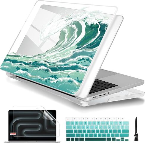 Batianda for M3 New MacBook Pro 14 inch Case 2023 2021 Release Model A2779/A2918 with M2 M1 Pro/Max Chip,Landscape Designed Clear Hard Shell with Keyboard Cover & Screen Protector, Alpine Stream in Saudi Arabia
