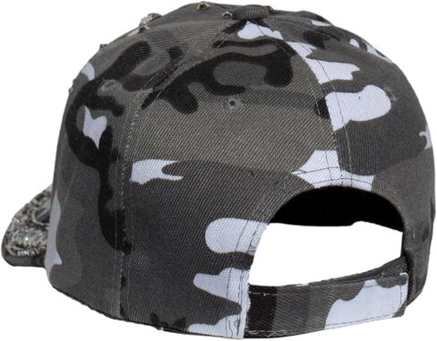 TOP HEADWEAR Women’s Rhinestone Studded Camo Hat – Adjustable Bling Camouflage Baseball Cap Sparkly Fashion Cap in Kuwait