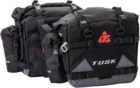 رفوف TUSK Pannier حقائب الطيار وحاملات الزجاجات مع الرف العلوي والإطار الفرعي يدعم أسود/رمادي لهوندا XR650L 1993-2009,2012-2025 in Saudi Arabia