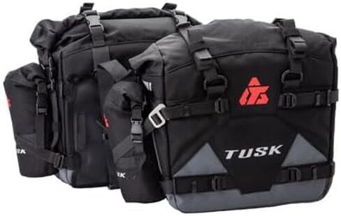 رفوف TUSK Pannier حقائب الطيار وحاملات الزجاجات مع الرف العلوي والإطار الفرعي يدعم أسود/رمادي لهوندا XR650L 1993-2009,2012-2025 in Saudi Arabia