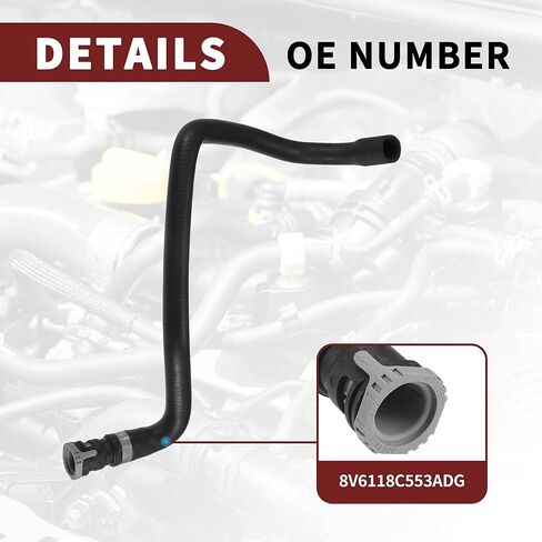 مجموعة خرطوم سخان نظام التبريد لسيارة Ford Focus 2011-2015 عالية الختم رقم 8V6118C553ADG | خرطوم تجاوز سائل تبريد المحرك لسيارة Ford C-MAX 2010-2019 قطعة واحدة in Saudi Arabia