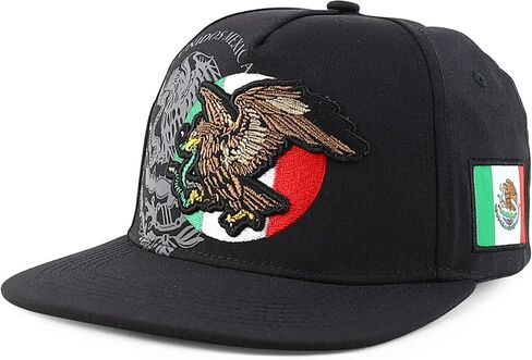 Trendy Apparel Shop Mexico Independence Eagle Embroidered Flat Bill Snapback Cap in Saudi Arabia