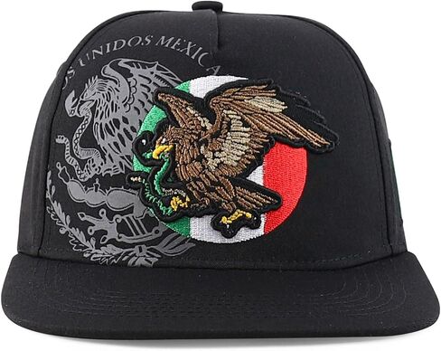 Trendy Apparel Shop Mexico Independence Eagle Embroidered Flat Bill Snapback Cap in Saudi Arabia