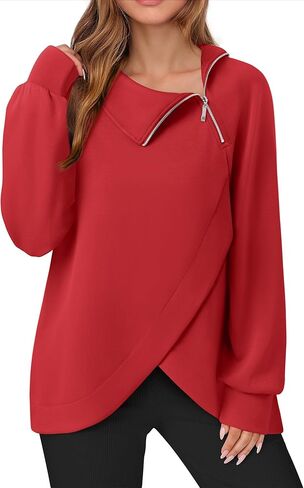 VALOLIA Sweatshirts Half Zip Pullover Tops Fall Clothes in Kuwait
