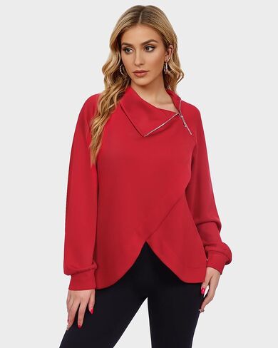 VALOLIA Sweatshirts Half Zip Pullover Tops Fall Clothes in Kuwait