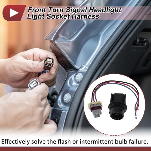 1 Set Front Turn Signal Light Socket Wiring for Freightliner Cascadia No.224394025/224394045 Headlight Lamp Bulb Pigtail Connector Harness in Saudi Arabia