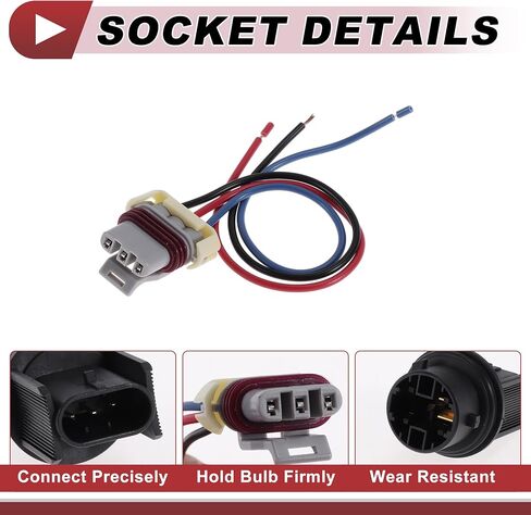 1 Set Front Turn Signal Light Socket Wiring for Freightliner Cascadia No.224394025/224394045 Headlight Lamp Bulb Pigtail Connector Harness in Saudi Arabia