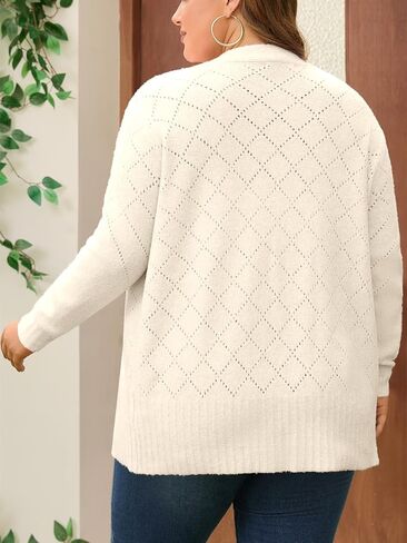 Womens Plus Size Cardigan Sweaters 2025 Fall Long Sleeve Knit Open Front Outerwear Sweater Coat in Saudi Arabia