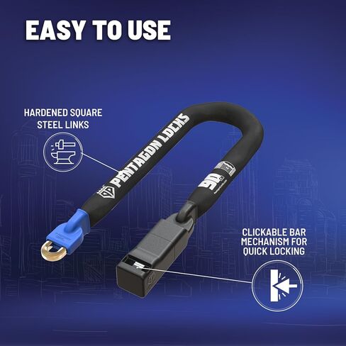 PENTAGON Bike Chain Key Lock - Magnetic Patented Gold Secure Heavy Duty Anti Theft Lock for Bicycles E-Bikes Scooters and Motorcycles - Maximum Security Master Tool Bike Protector (43.5'') in Saudi Arabia