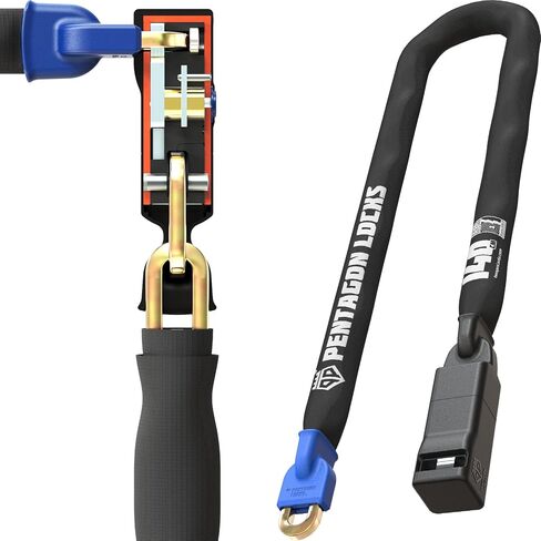 PENTAGON Bike Chain Key Lock - Magnetic Patented Gold Secure Heavy Duty Anti Theft Lock for Bicycles E-Bikes Scooters and Motorcycles - Maximum Security Master Tool Bike Protector (43.5'') in Saudi Arabia