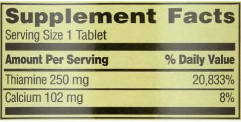 Spring Valley Vitamin B1 Tablets Dietary Supplement, 250 mg, 100 Count + Dri Store Sticker. in Saudi Arabia