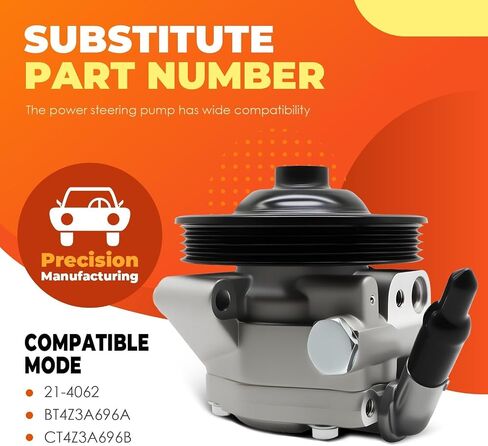CT4Z3A696B Power Steering Pump with Pulley Compatible with 2011-2014 Edge V6 3.5L 3.7L 2011-2014 MKX V6 3.7L 21-4062 in Saudi Arabia