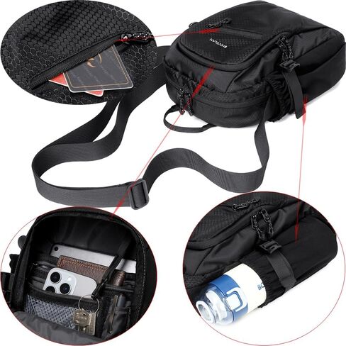 Nylon Crossbody Travel Bag for Women & Men Multi functional outdoor sports shoulder bag for travel、sports、hiking etc in Saudi Arabia