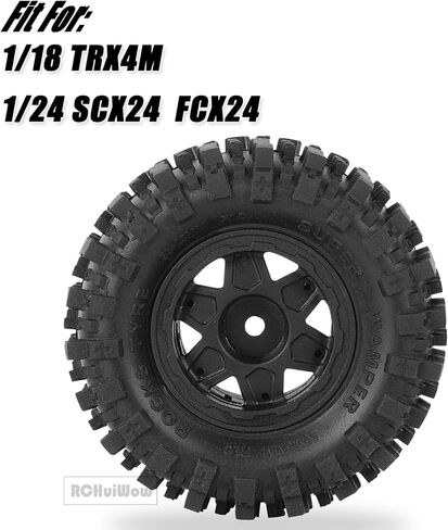 1.0 Beadlock RC Wheels and Tires for 1/18 Trx4m 1/24 Axia1 SCX24 FCX24,1.0" Beadlock Wheels 1.0 Beadlock Tires Soft Rubber RC Tires,Style A in Kuwait